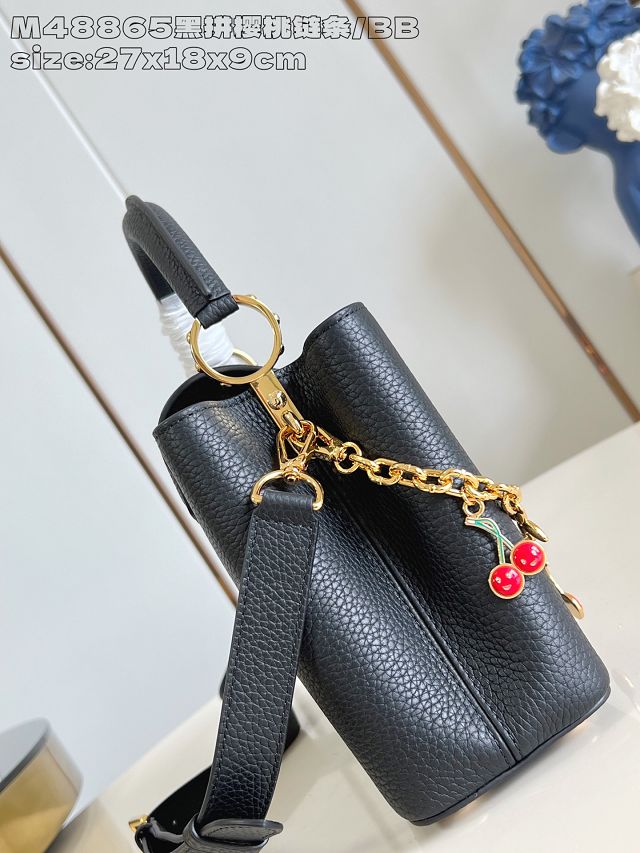 Louis vuitton original calfskin capucines BB handbag M25904 black