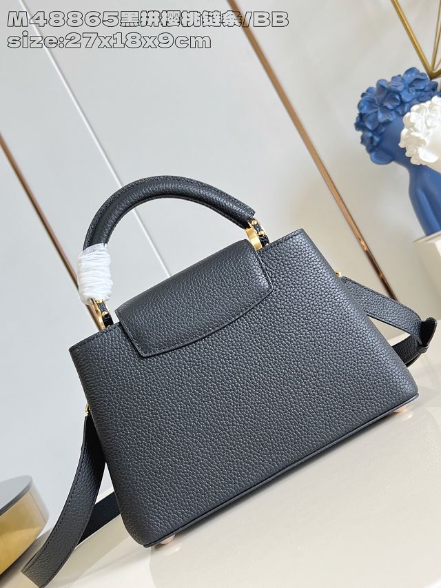 Louis vuitton original calfskin capucines BB handbag M25904 black