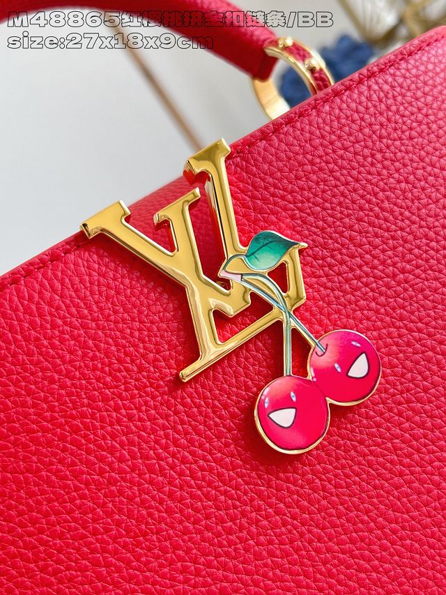 Louis vuitton original calfskin capucines BB handbag M25904 red