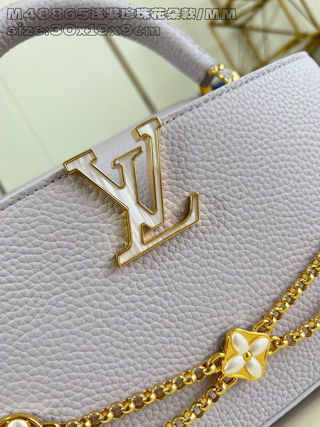 Louis vuitton original calfskin capucines east-west BB handbag M25326 purple