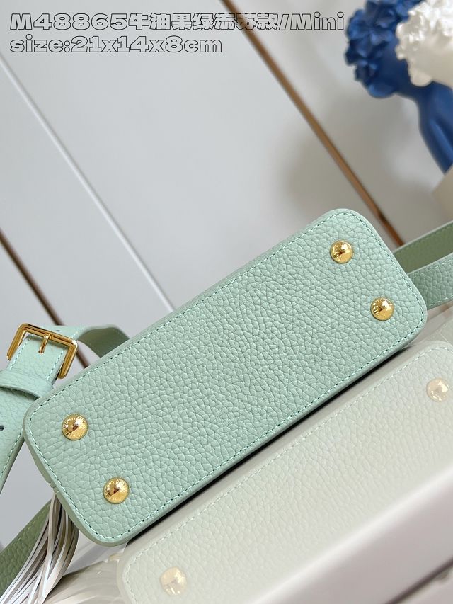 Louis vuitton original calfskin capucines mini handbag M15157 green