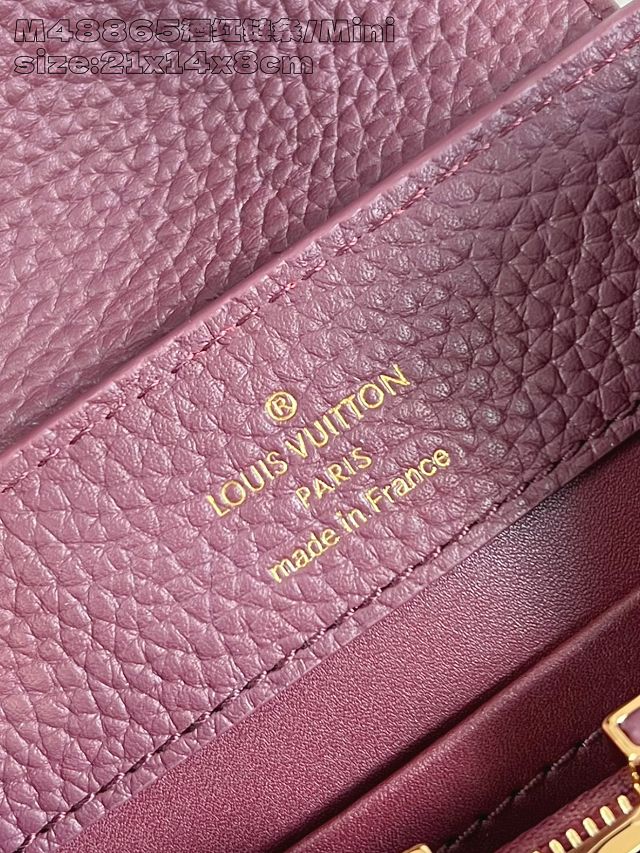 Louis vuitton original calfskin capucines mini handbag M22606 bordeaux