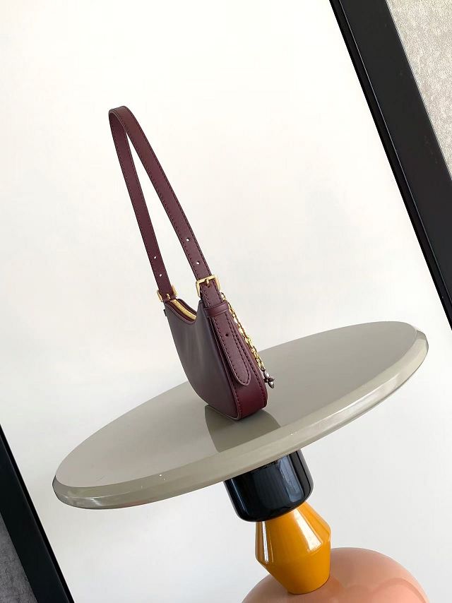 Louis vuitton original calfskin pochette LV bloom M25650 burgundy