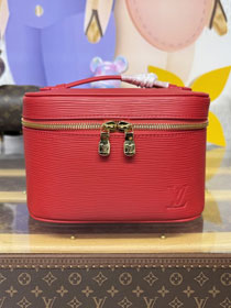 Louis vuitton original epi leather mini nice cosmetic case M46766 red