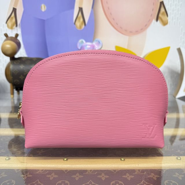 Louis vuitton original epi leather pochette cosmetique M15197 pink