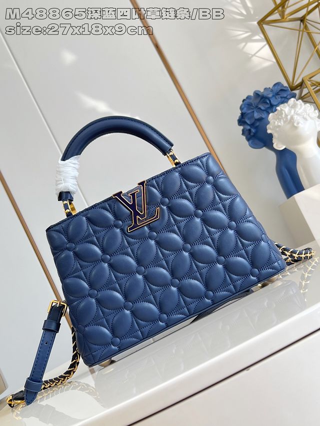 Louis vuitton original lambskin capucines BB handbag M25281 blue