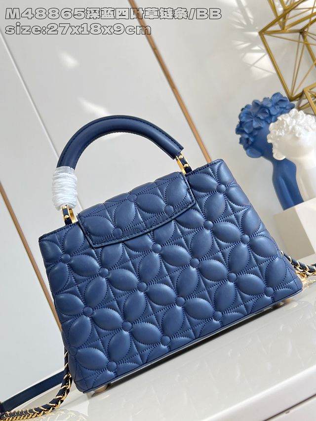 Louis vuitton original lambskin capucines BB handbag M25281 blue