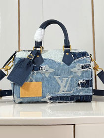Louis vuitton original denim speedy 25 M15276 blue