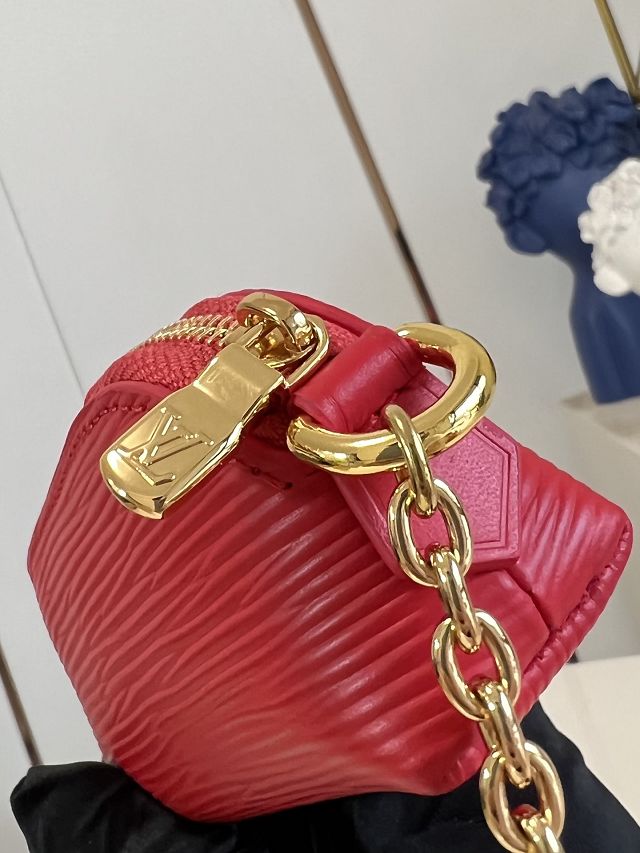 Louis vuitton original epi leather cosmetic lipstick pouch M25687 red
