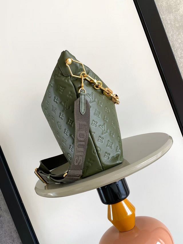 Louis vuitton original monogram calfskin coussin hobo MM M15228 green