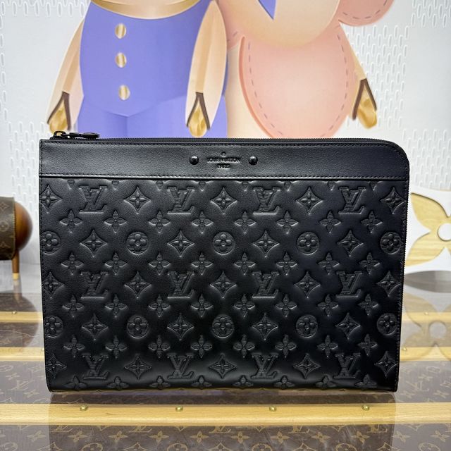 Louis vuitton original monogram calfskin pochette jour M82080 black