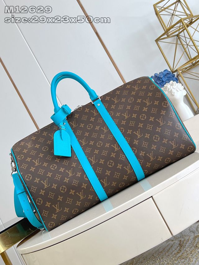 Louis vuitton original monogram canvas keepall 50 M46771 blue