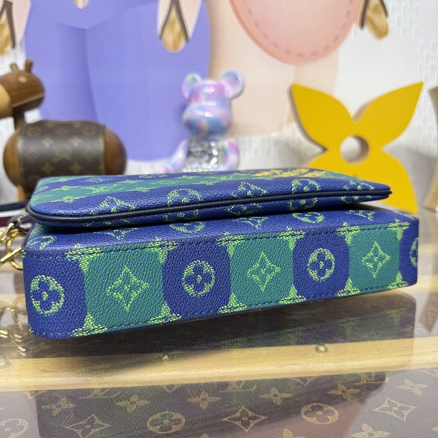 Louis vuitton original monogram canvas trio messenger bag M26026 green&blue