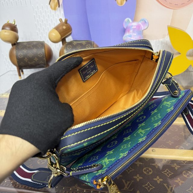 Louis vuitton original monogram canvas trio messenger bag M26026 green&blue