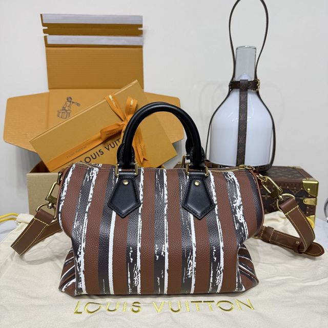 Louis vuitton original soft calfskin speedy P9 30 M21122 brown&black