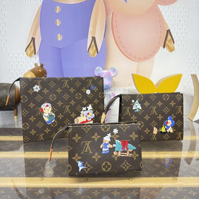 Louis vuitton original monogram canvas trio toilet pouch M15357
