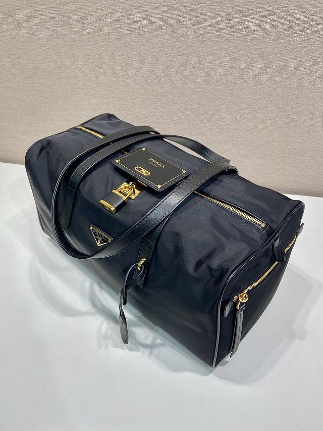 Prada original nylon medium travel bag 1BB135 black