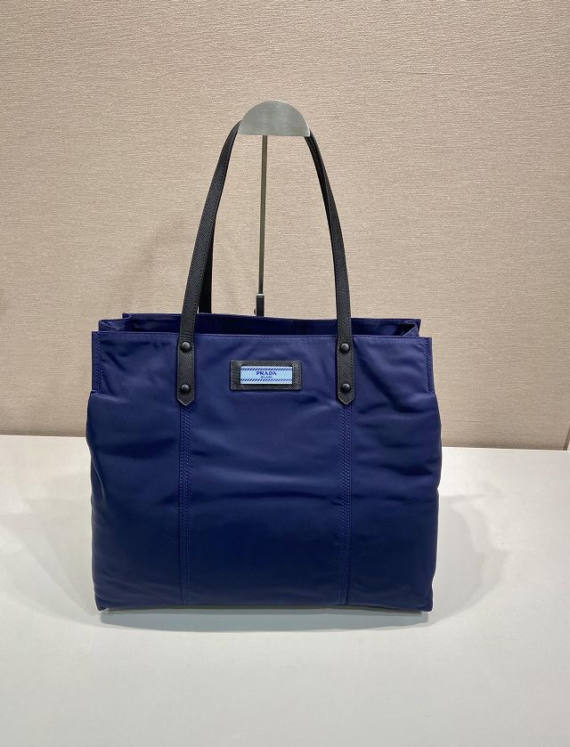 Prada original nylon large shopping bag 1BG184 blue