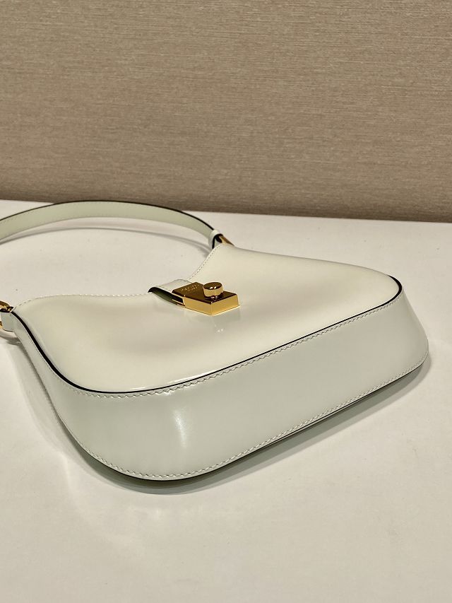 Prada original calfskin small cleo bag 1BC169A white