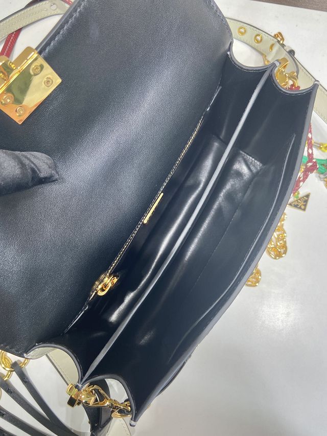 Prada original soft calfskin sound small shoulder bag 1BD379 white