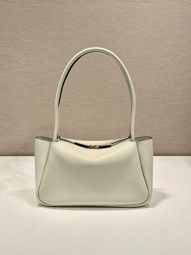 Prada original calfskin darling medium shoulder bag 1BA444 white