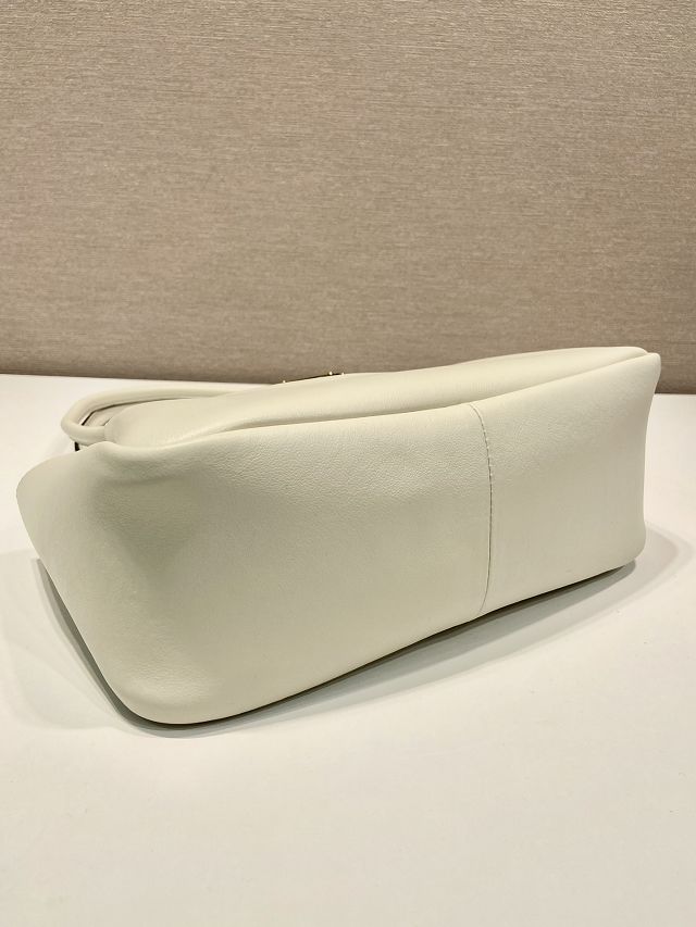 Prada original calfskin darling medium shoulder bag 1BA444 white