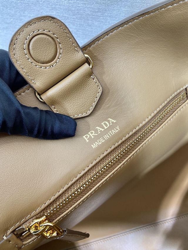 Prada original calfskin medium tote bag 1BG512 brown