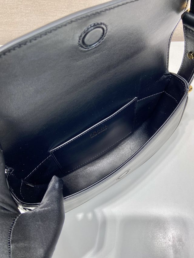 Prada original calfskin shoulder bag with flap 1BD365 black
