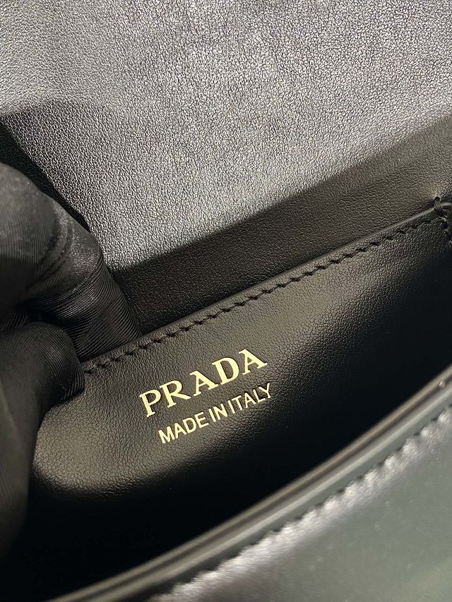 Prada original calfskin shoulder bag with flap 1BD365 black