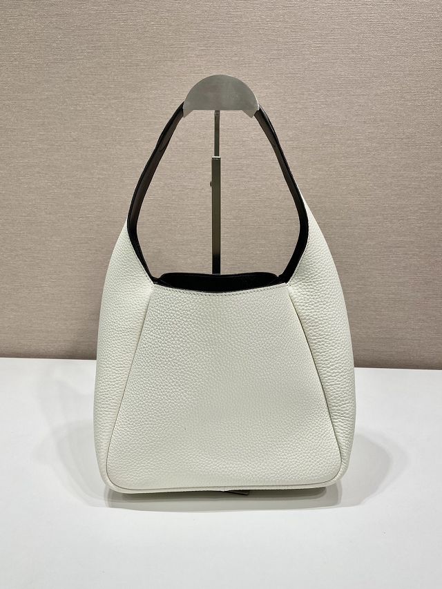 Prada original calfskin small tote bag 1BC127 white