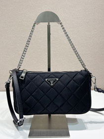 Prada original nylon small shoulder bag 1BH026 black