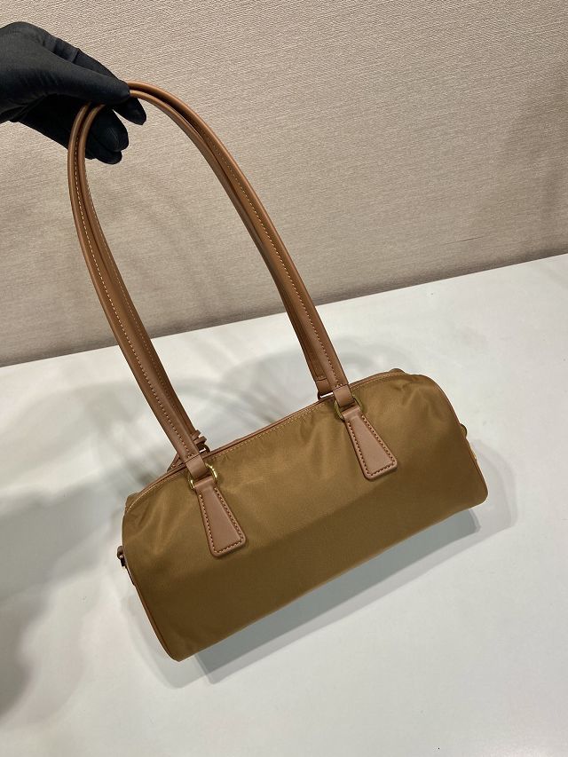 Prada original nylon top handle bag 1BB127 brown