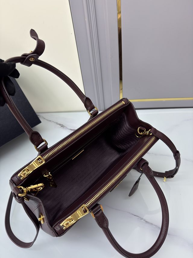 Prada original saffiano calfskin galleria medium bag 1BA863 bordeaux