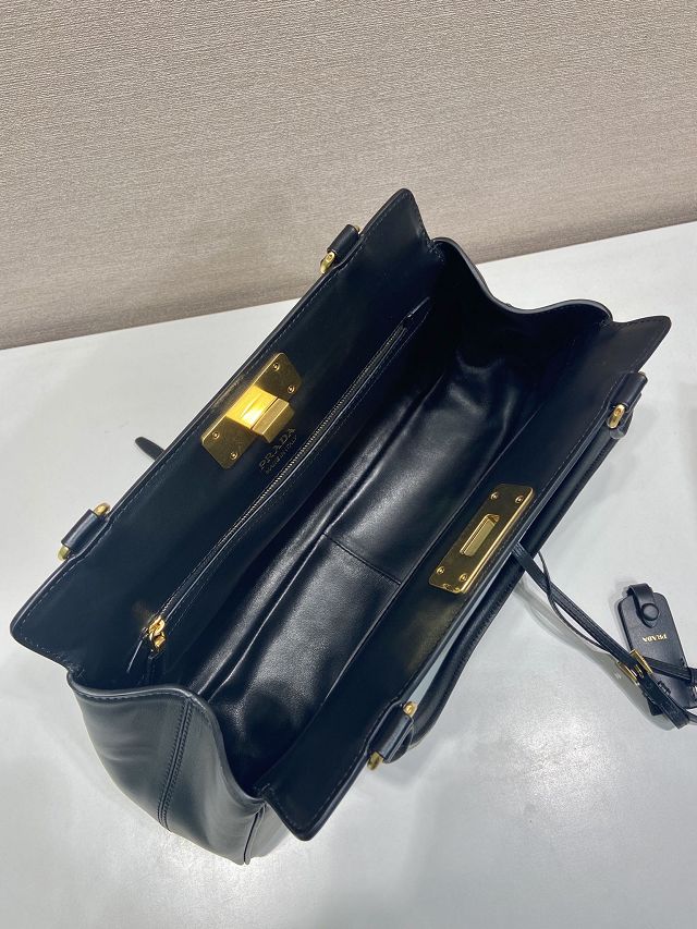 Prada original smooth calfskin medium tote bag 1BA846 black
