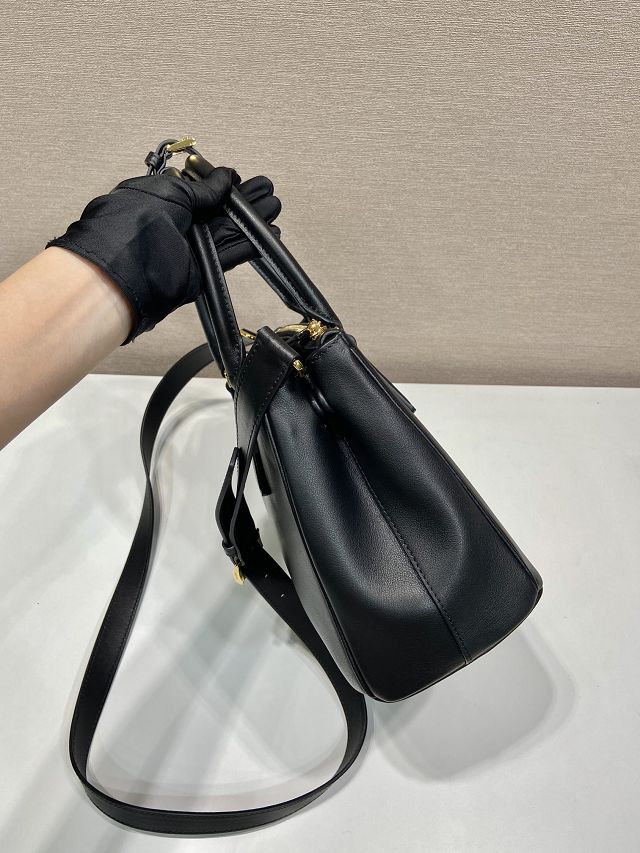 Prada original soft calfskin galleria medium bag 1BA863 black