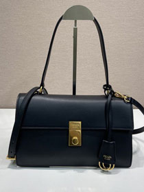 Prada original soft calfskin sound medium shoulder bag 1BN023 black