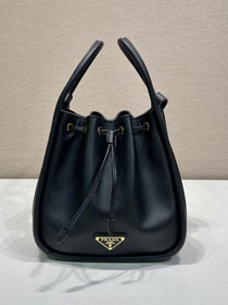Prada original calfskin bucket bag 1BE087 black