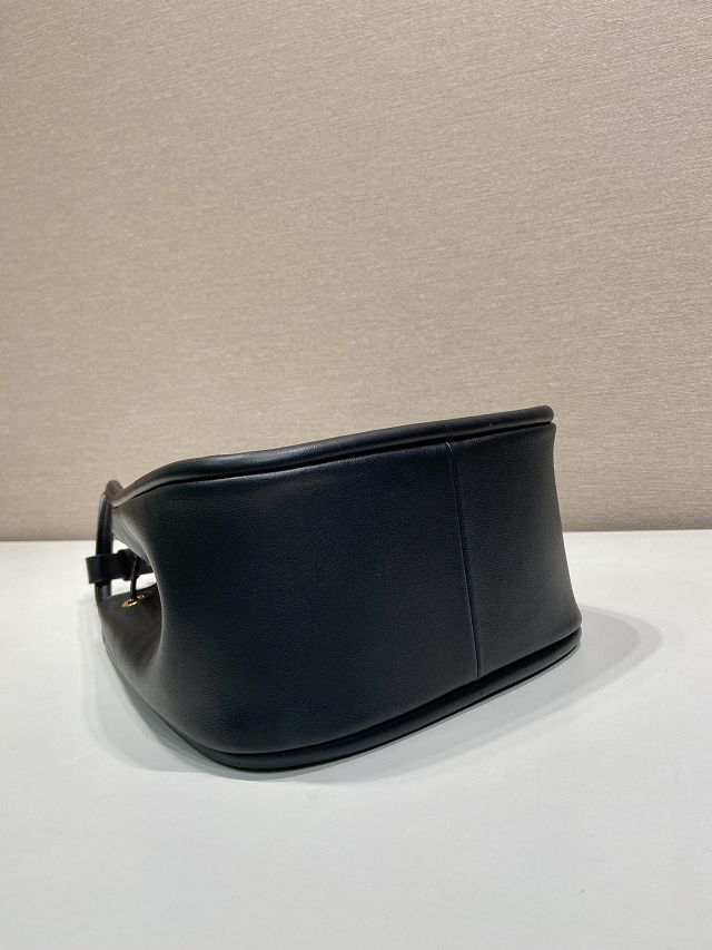 Prada original calfskin bucket bag 1BE087 black