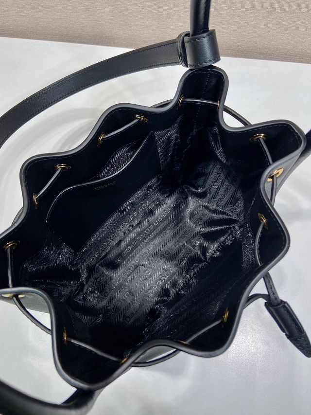 Prada original calfskin bucket bag 1BE087 black