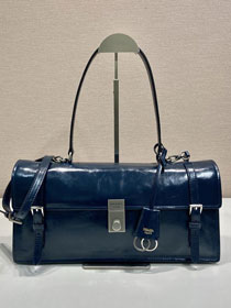 Prada original calfskin large handbag 1BN024 blue