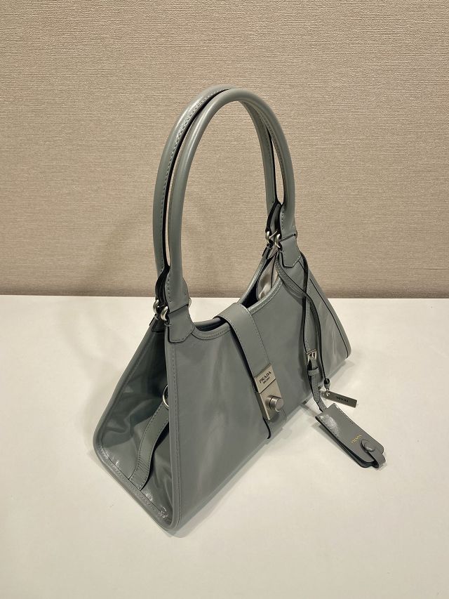 Prada original calfskin medium tote bag 1BG563 grey