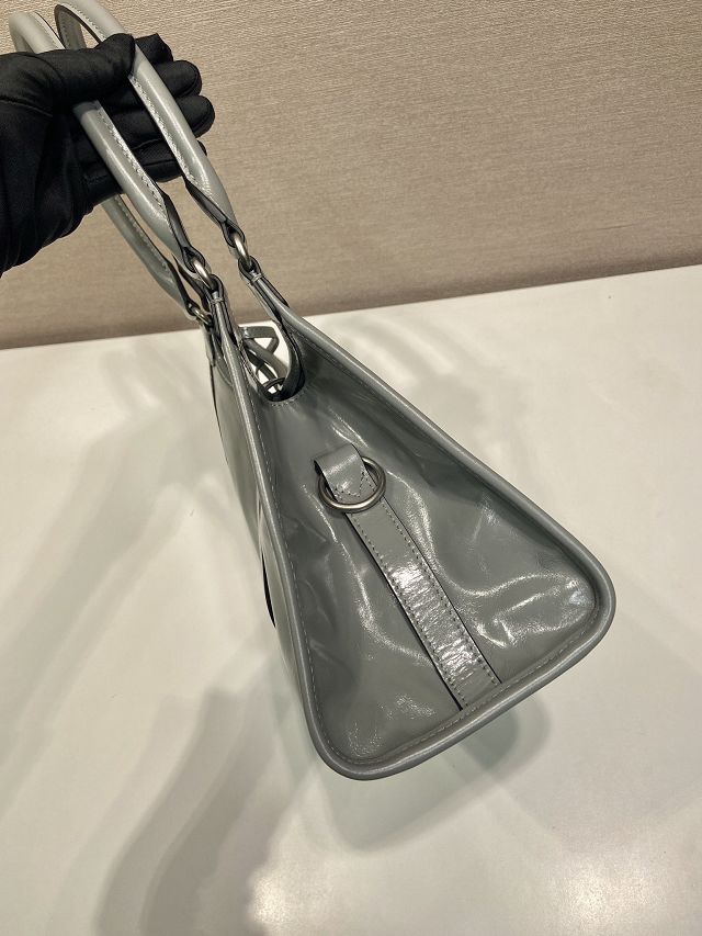 Prada original calfskin medium tote bag 1BG563 grey