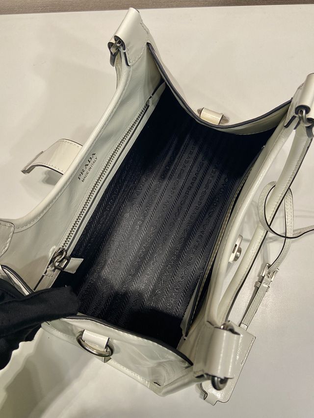 Prada original calfskin medium tote bag 1BG563 white