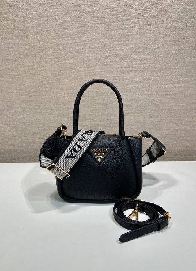 Prada original calfskin mini tote bag 1BA362 black