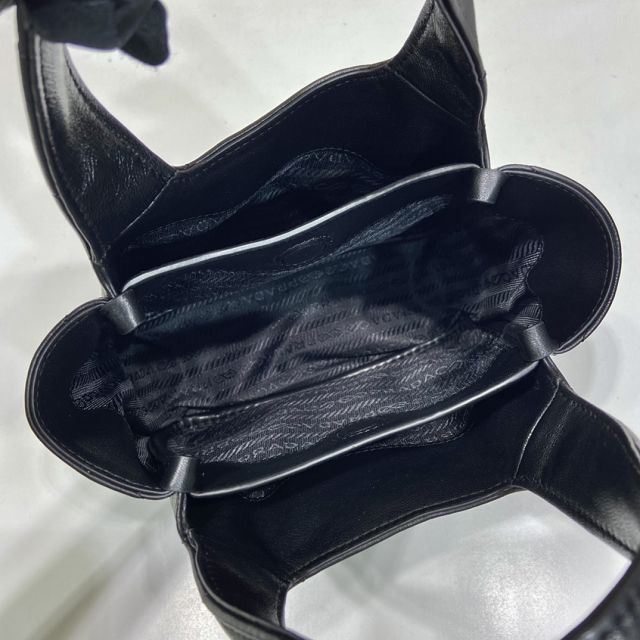 Prada original lambskin mini tote bag 1BG451 black