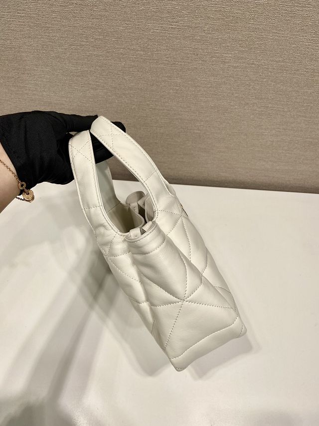 Prada original lambskin mini tote bag 1BG451 white