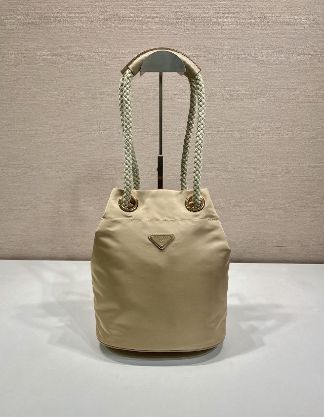 Prada original nylon mariner small bucket bag 1BE082 beige