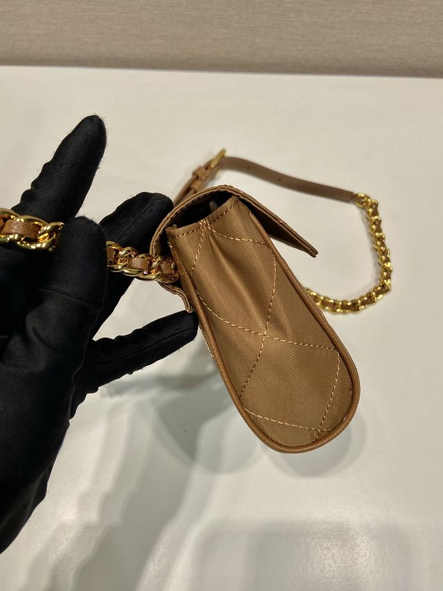 Prada original nylon mini tote bag 1BD643 brown