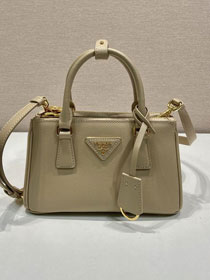 Prada original saffiano calfskin galleria mini bag 1BA916 beige