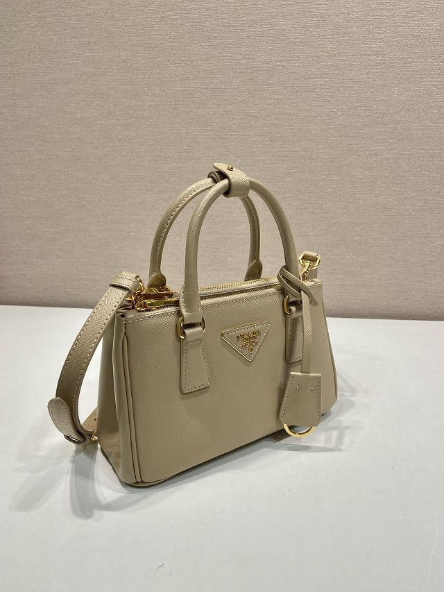 Prada original saffiano calfskin galleria mini bag 1BA916 beige